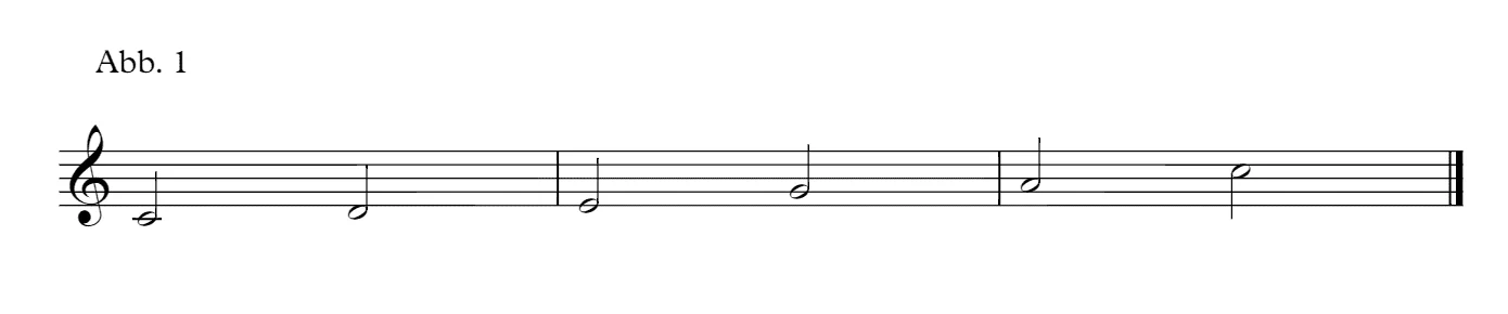 C-Dur-Pentatonik: Töne der C-Dur-Tonleiter ohne Quarte (F) und große Septime (H).