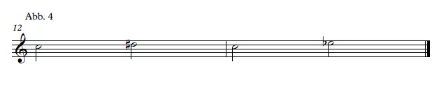Notensystem mit Beispiel einer enharmonischer Verwechslung
