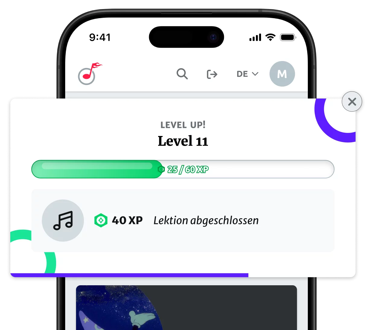 Darstellung eines Level-Up