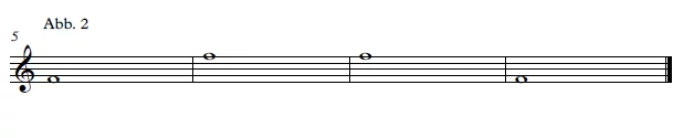 Violinschlüssel mit vier ganzen Noten